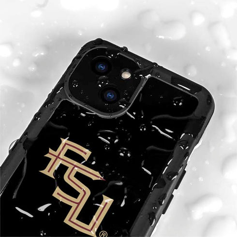 Florida State FSU Seminoles Black iPhone 15 Plus Waterproof Case